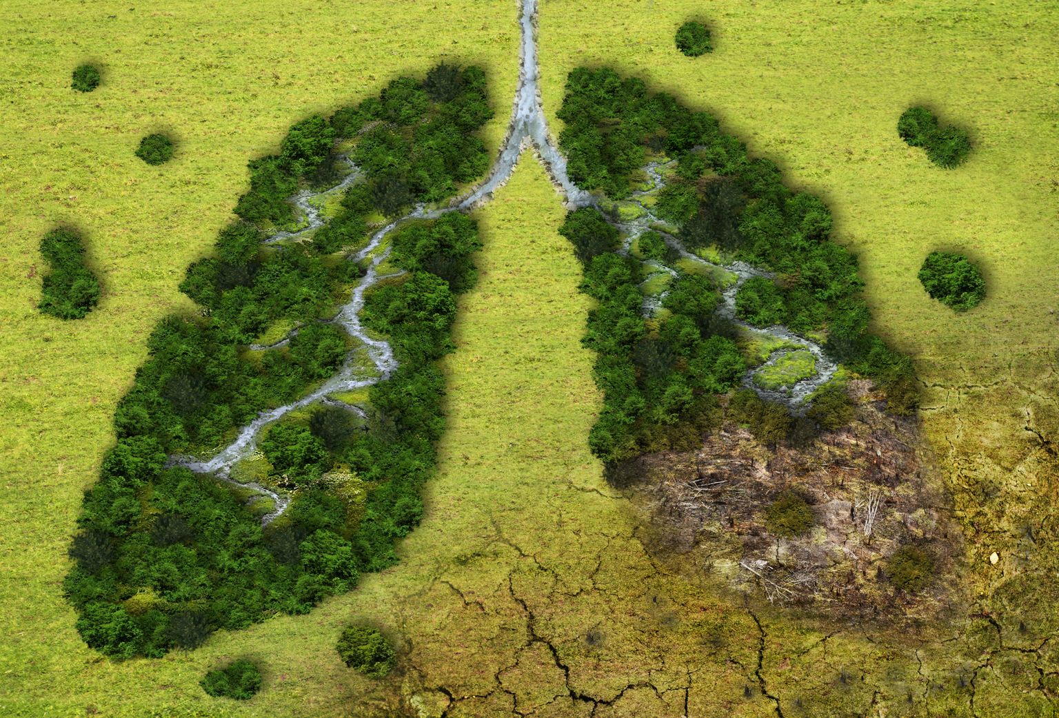 Bos in de vorm van longen
