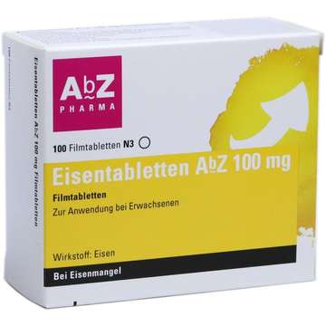 Eisentabletten AbZ 100 mg Filmtabletten