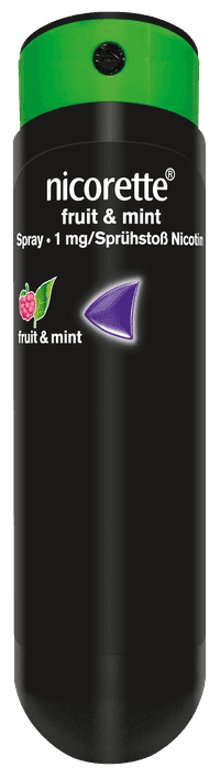 Nicorette Fruit & Mint Spray 1 mg/Sprühstoß Spray zur Anwendung in der Mundhöhle, Lösung