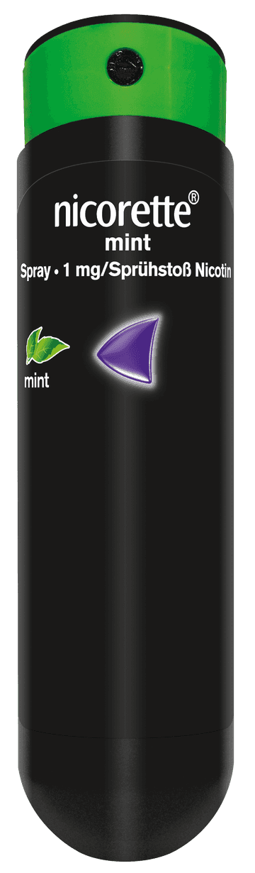 Nicorette Mint Spray 1 mg/Sprühstoß Spray zur Anwendung in der Mundhöhle, Lösung