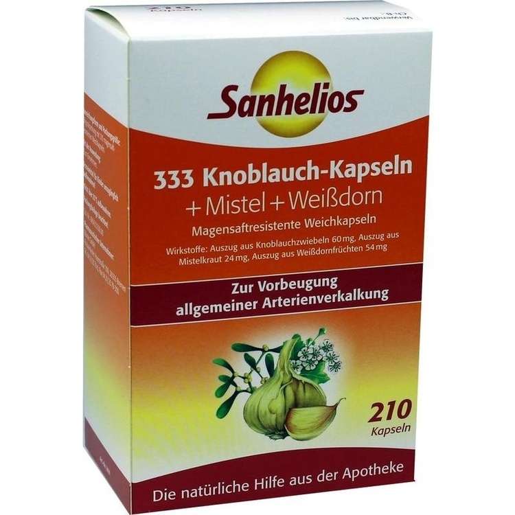 333 Knoblauch-Kapseln + Mistel + Weißdorn