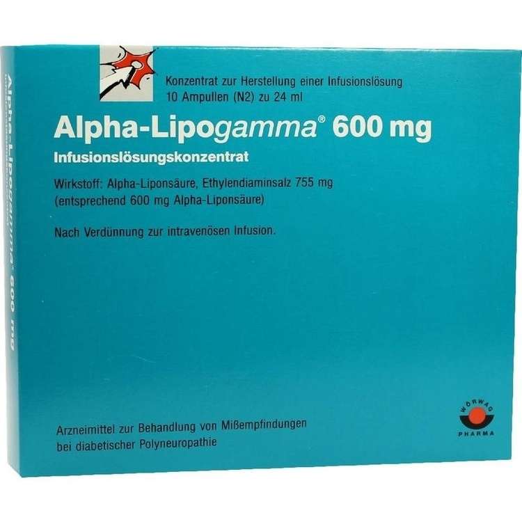 Alpha-Lipogamma 600mg Infusionslösungskonzentrat