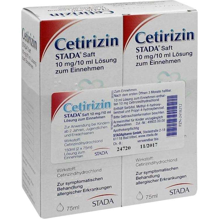 Cetirizin STADA Saft 10 mg/10 ml Lösung zum Einnehmen