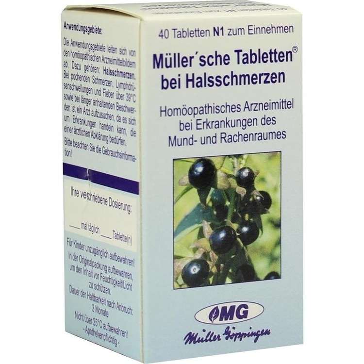 Müllersche Tabletten bei Halsschmerzen