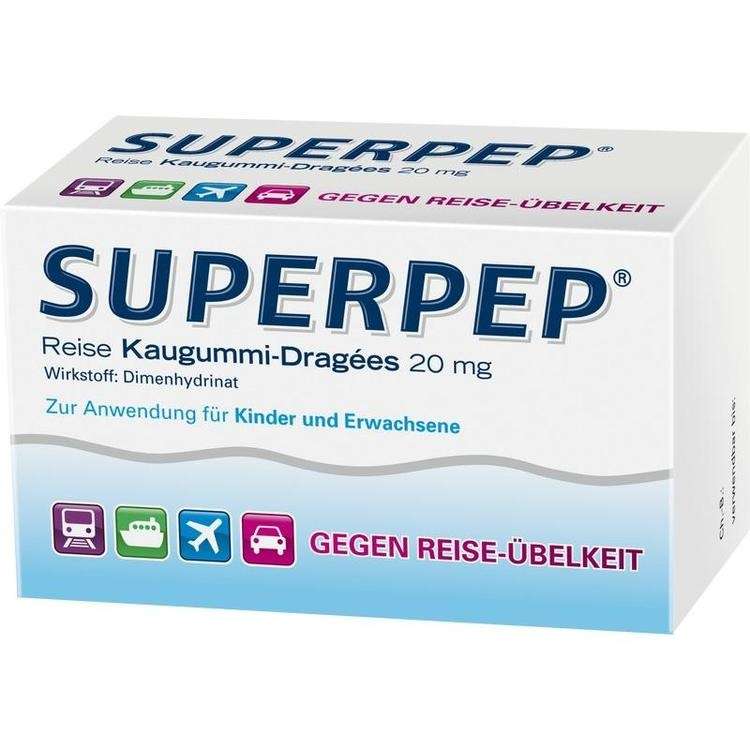 Superpep Reise Kaugummi-Dragées 20mg