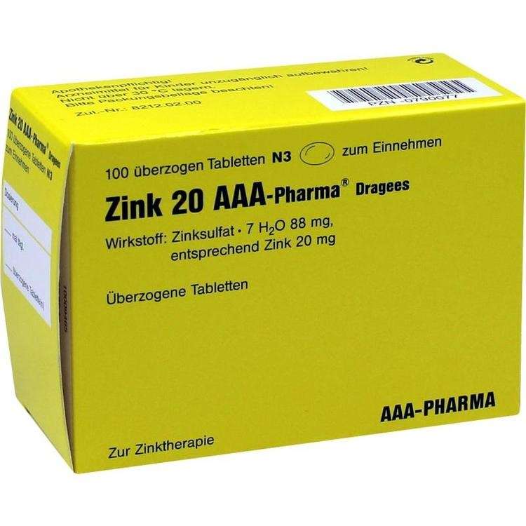 Zink 20 AAA-Pharma Dragees