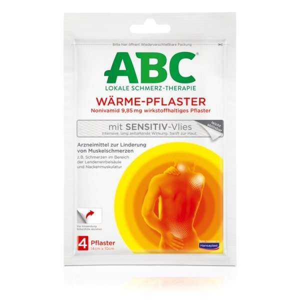 ABC Lokale Schmerz-Therapie Wärme-Pflaster mit Sensitiv-Vlies 9,85 mg Wirkstoffhaltiges Pflaster