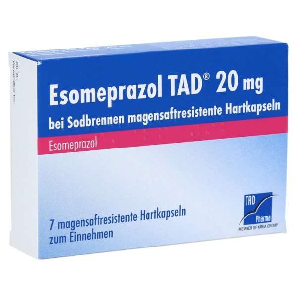 Esomeprazol TAD 20 mg bei Sodbrennen magensaftresistente Hartkapseln