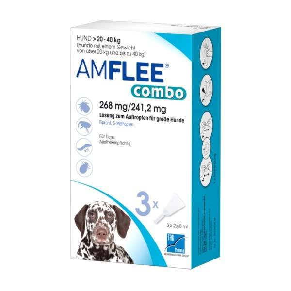 Amflee Combo 268 mg/241,2 mg Lösung zum Auftropfen für große Hunde