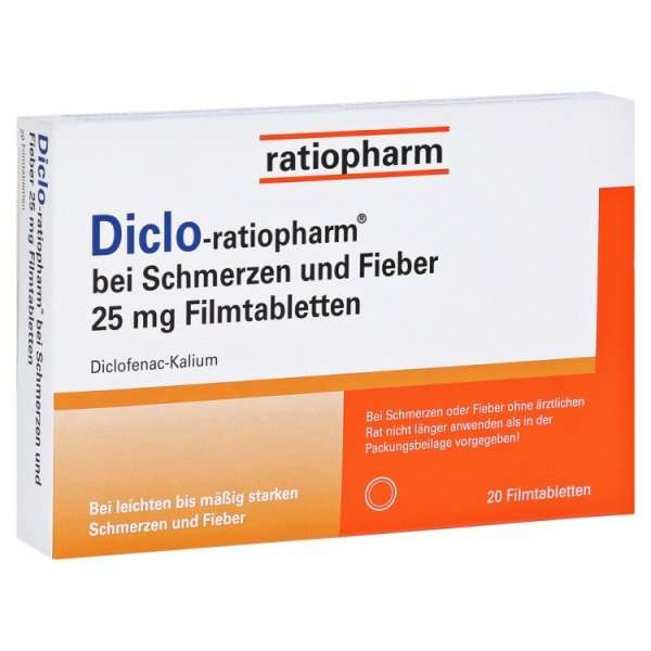 Diclo-ratiopharm bei Schmerzen und Fieber 25 mg Filmtabletten