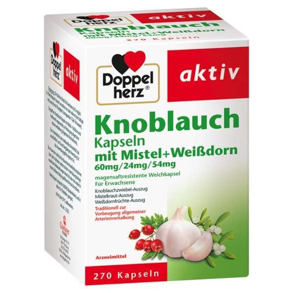 Doppelherz Knoblauch-Kapseln mit Mistel + Weißdorn 60mg/24mg/54mg