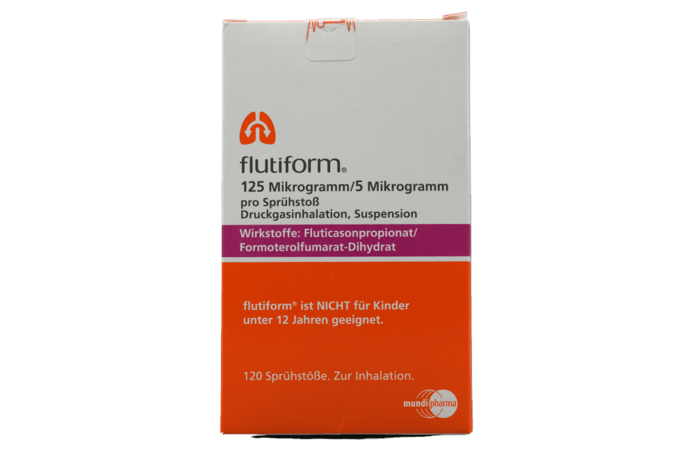 Flutiform 125 Mikrogramm/5 Mikrogramm pro Sprühstoß Druckgasinhalation, Suspension