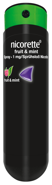 Nicorette Fruit & Mint Spray 1 mg/Sprühstoß Spray zur Anwendung in der Mundhöhle, Lösung