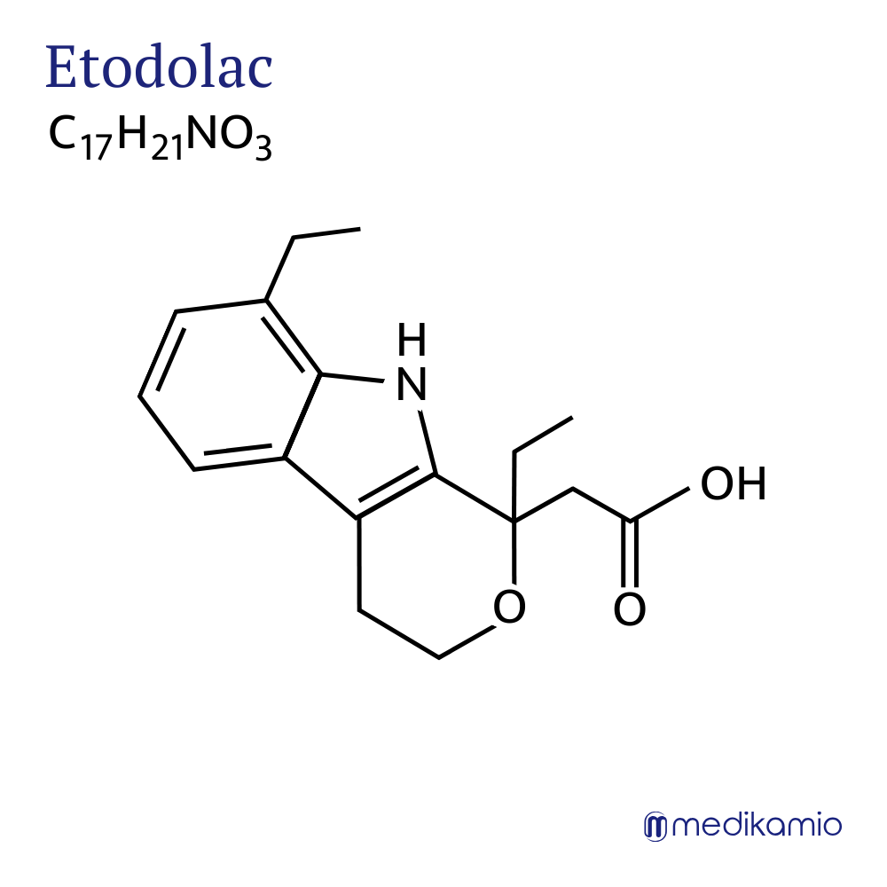 Fórmula estrutural gráfica da substância ativa etodolac