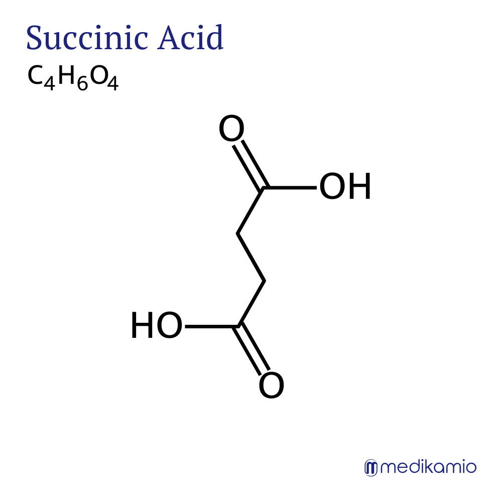 Fórmula estructural gráfica del principio activo ácido succínico