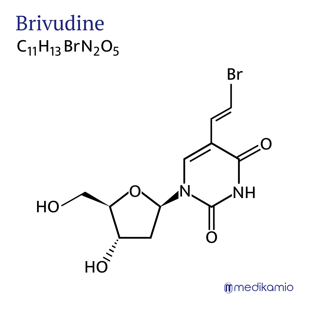 Fórmula estructural gráfica de la sustancia activa brivudina