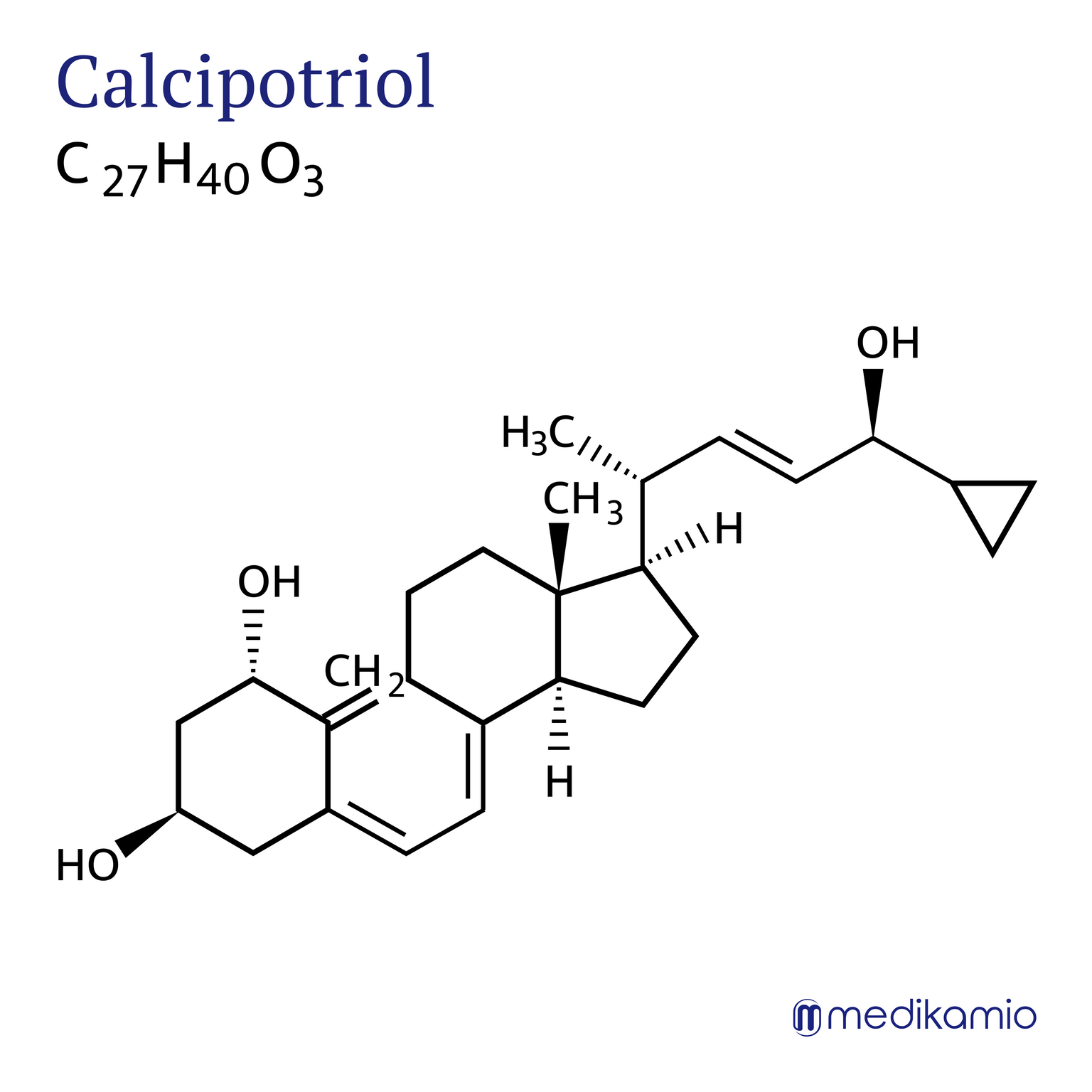 Fórmula estructural gráfica del principio activo calcipotriol