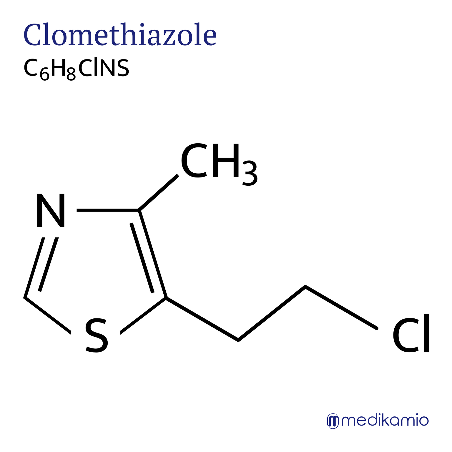 Grafik Strukturformel des Wirkstoffs Chlomethiazol