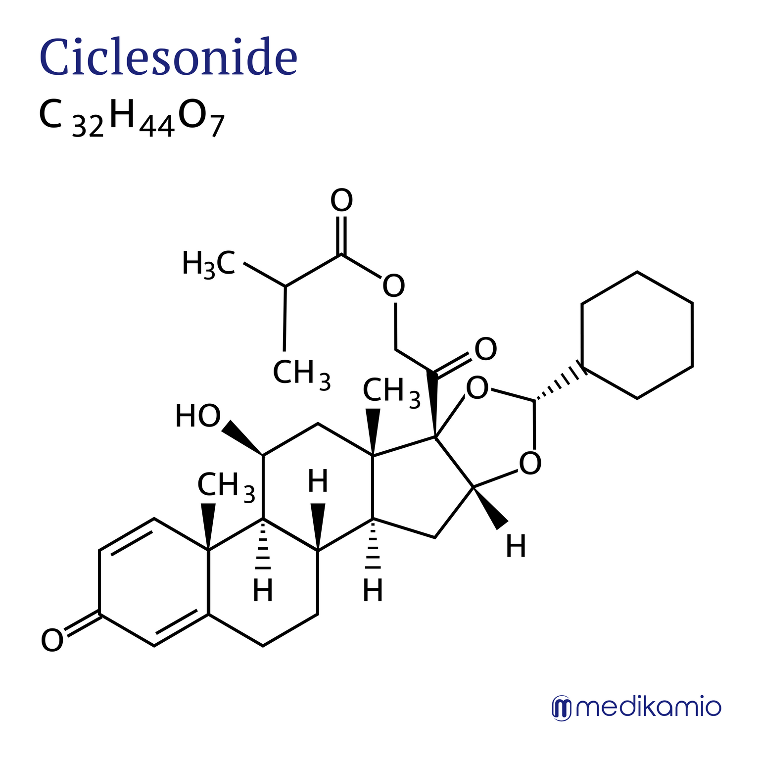 Graphic structural formula of the active ingredient ciclesonide