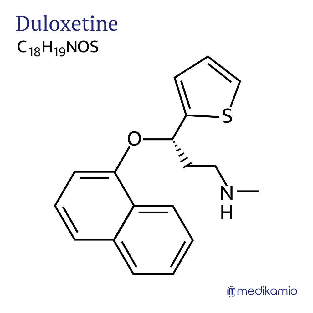 Graphic structural formula of the active substance duloxetine