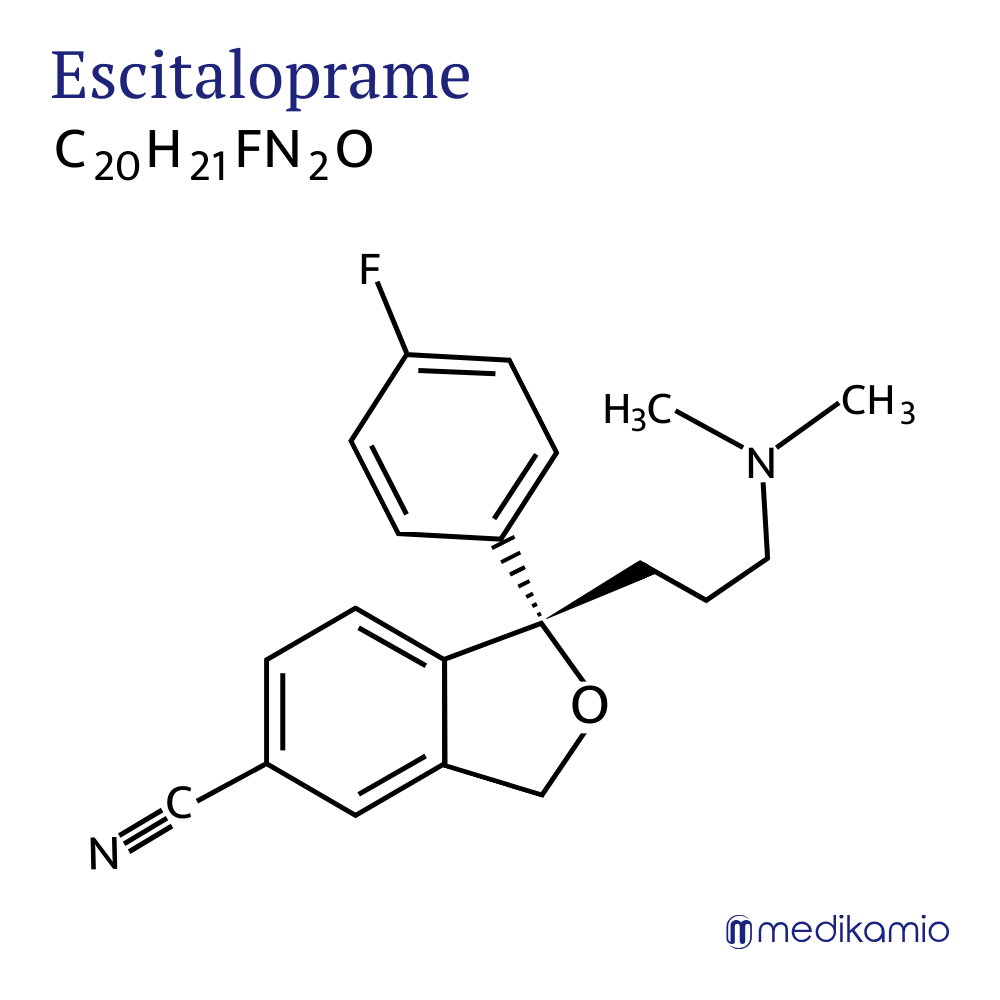 Graphique Formule structurelle de la substance active escitalopram