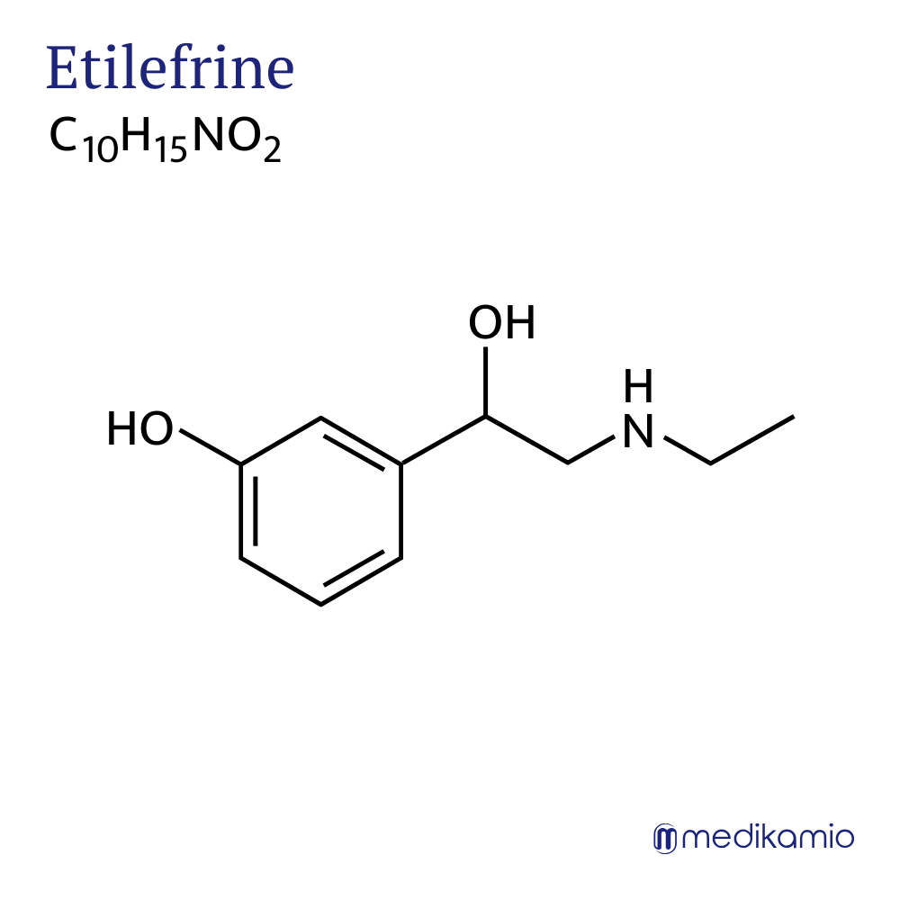 Fórmula estrutural gráfica da substância ativa etilefrina