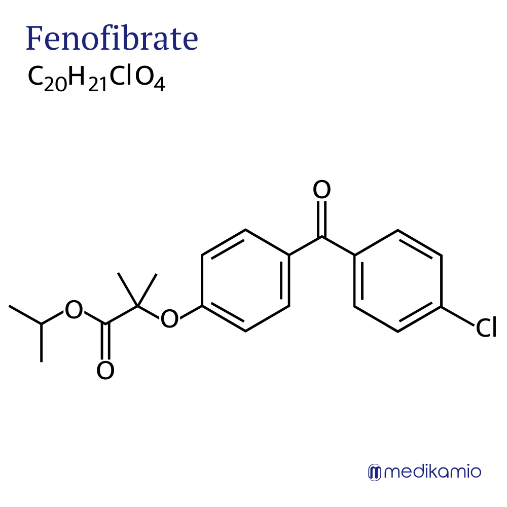Graphique Formule structurelle de la substance active fénofibrate