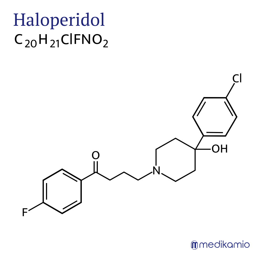 Fórmula estructural gráfica de la sustancia activa haloperidol