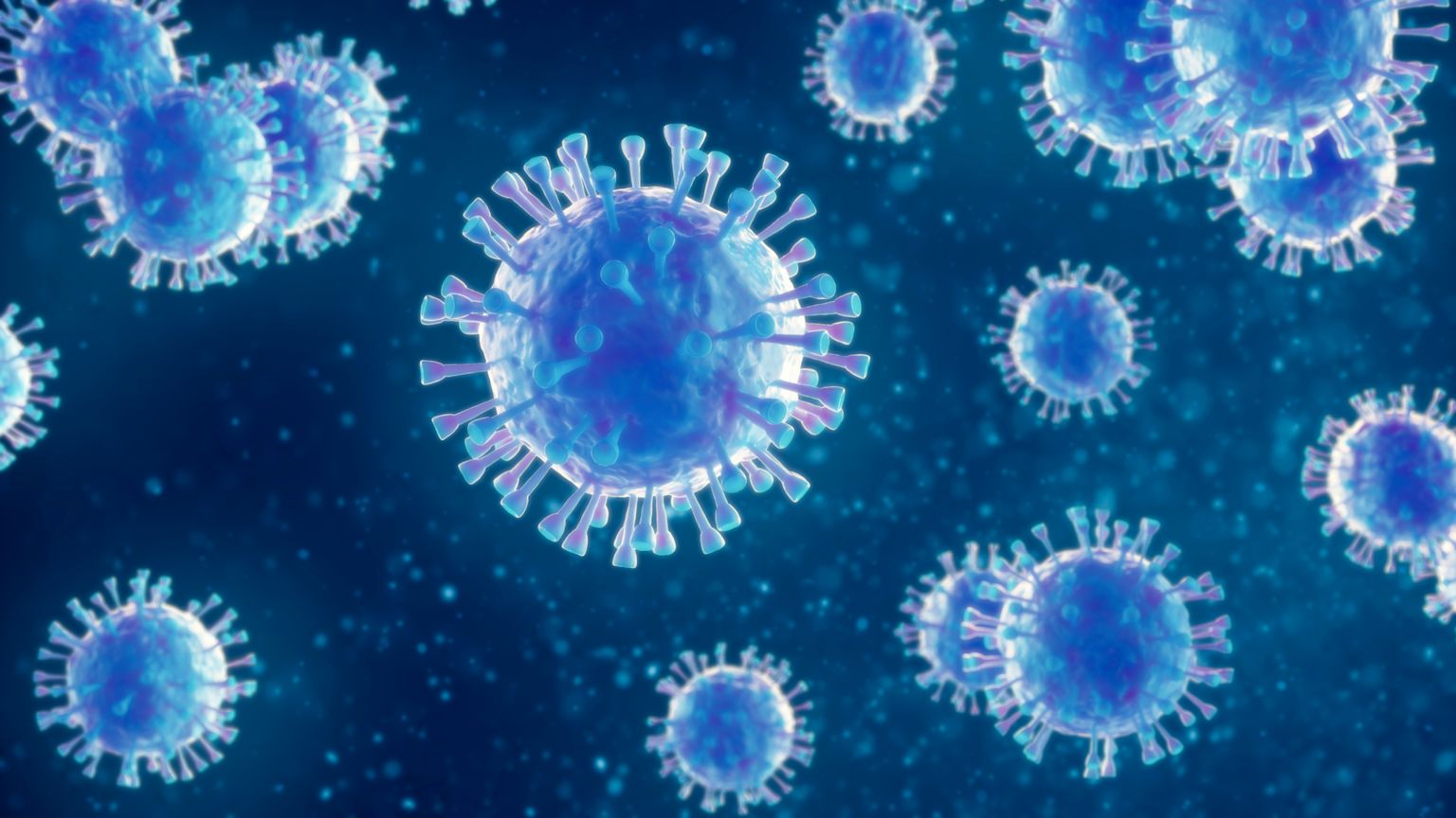 Illustrazione 3D dei virus influenzali