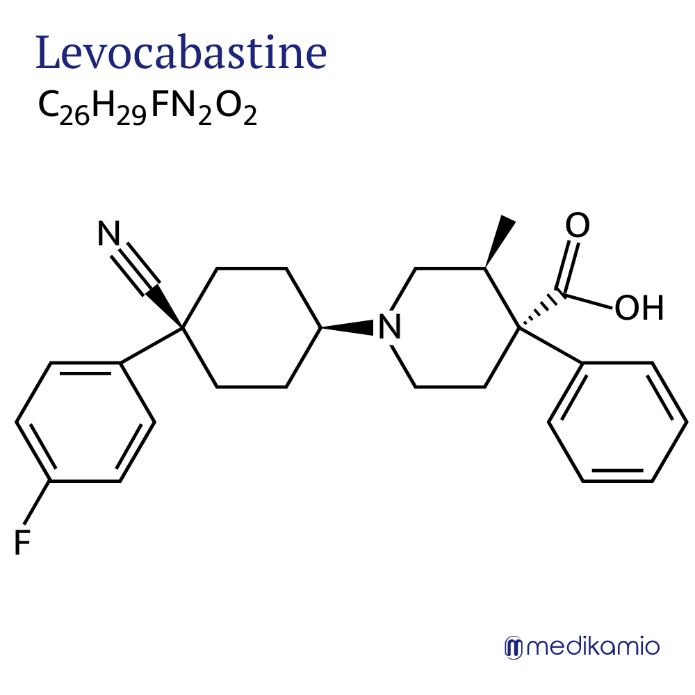 Grafik Strukturformel des Wirkstoffs Levocabastin
