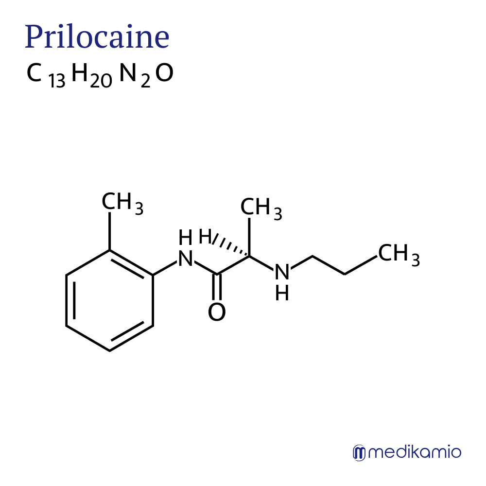 Fórmula estructural gráfica del principio activo prilocaína