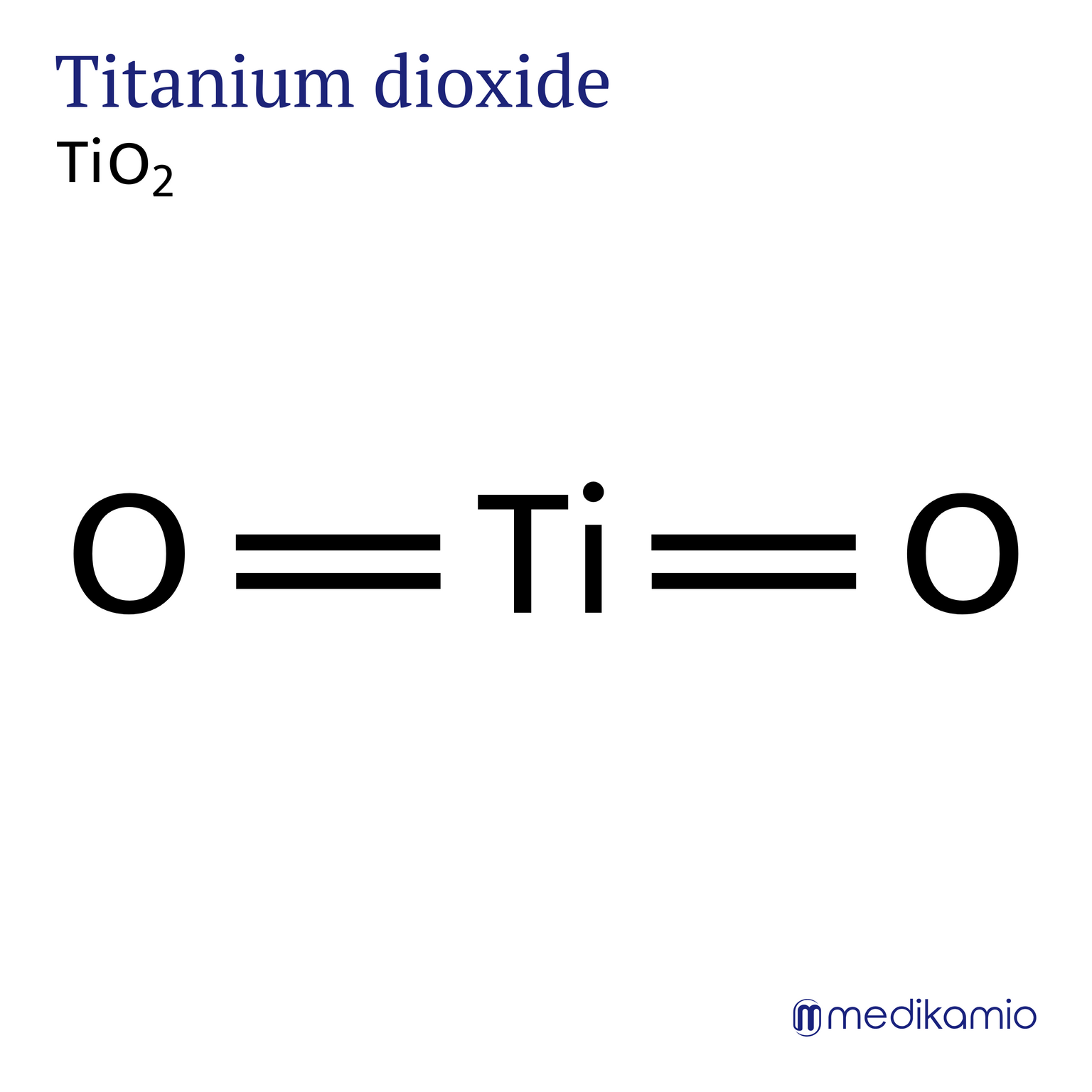 Grafische structuurformule van het werkzame bestanddeel titaandioxide