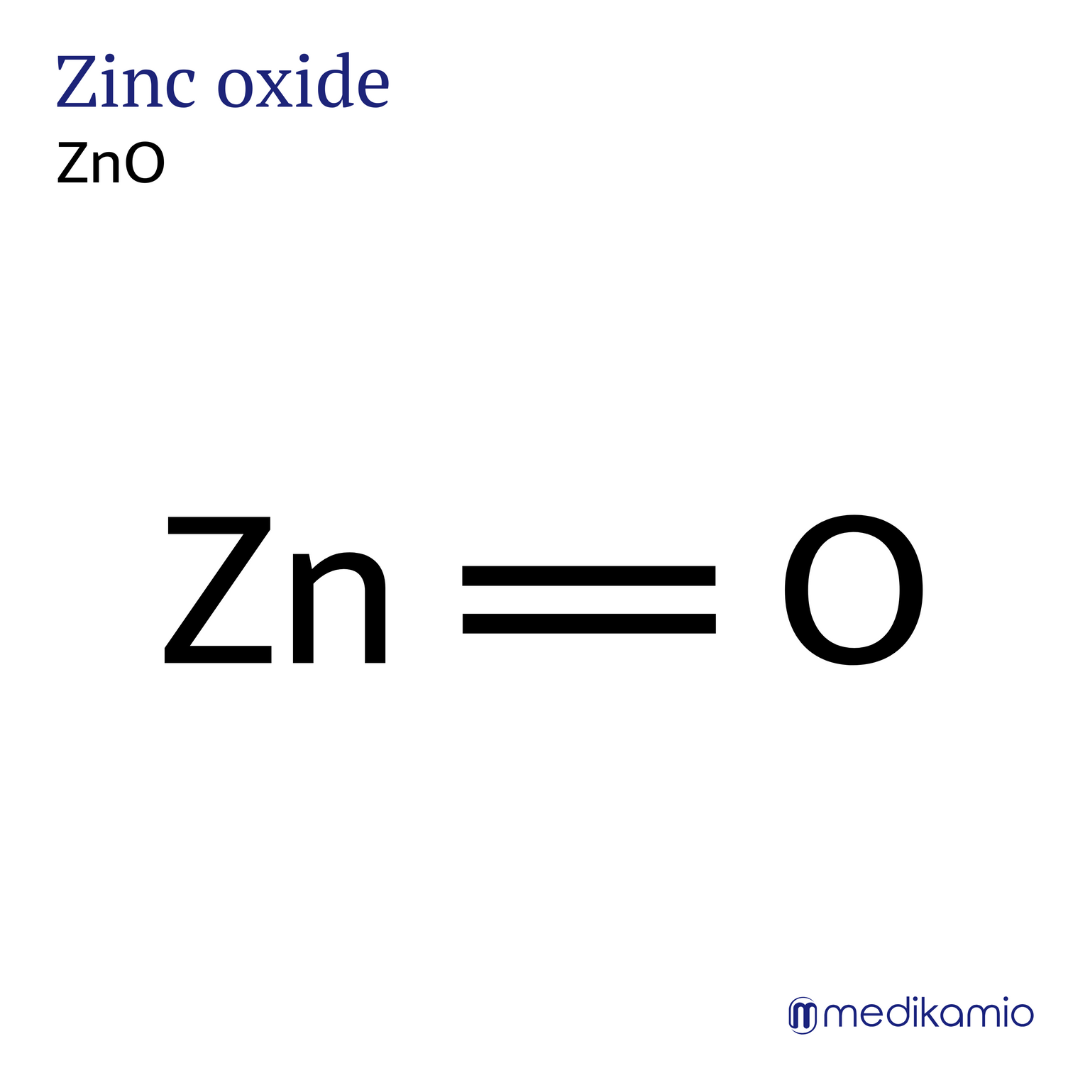 Graphique Formule structurelle de la substance active oxyde de zinc