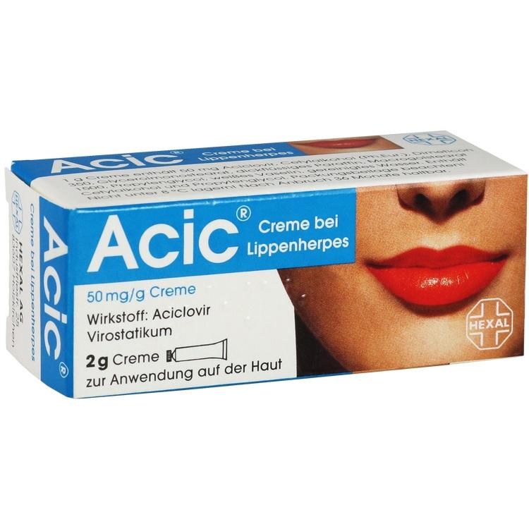 Abbildung Acic Creme bei Lippenherpes