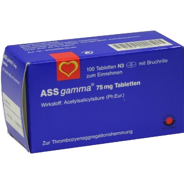 Abbildung ASS gamma 75 mg Tabletten