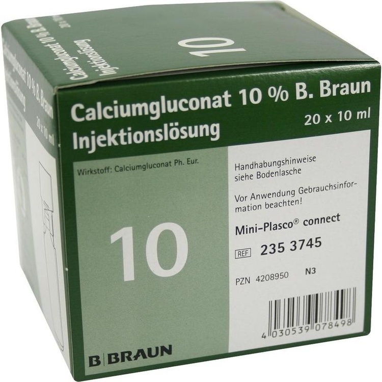 Abbildung Calciumgluconat 10% B.Braun Injektionslösung