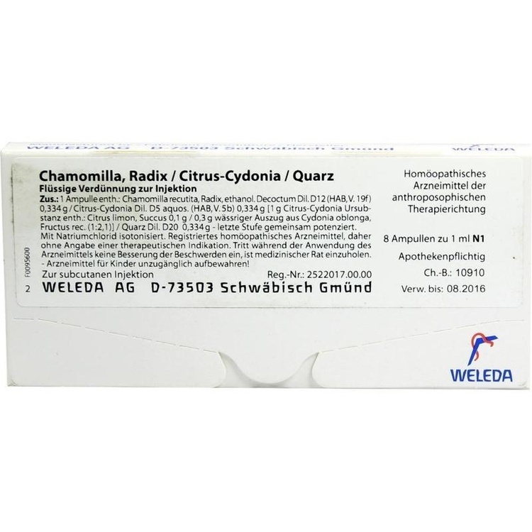 Abbildung Chamomilla, Radix / Citrus-Cydonia / Quarz