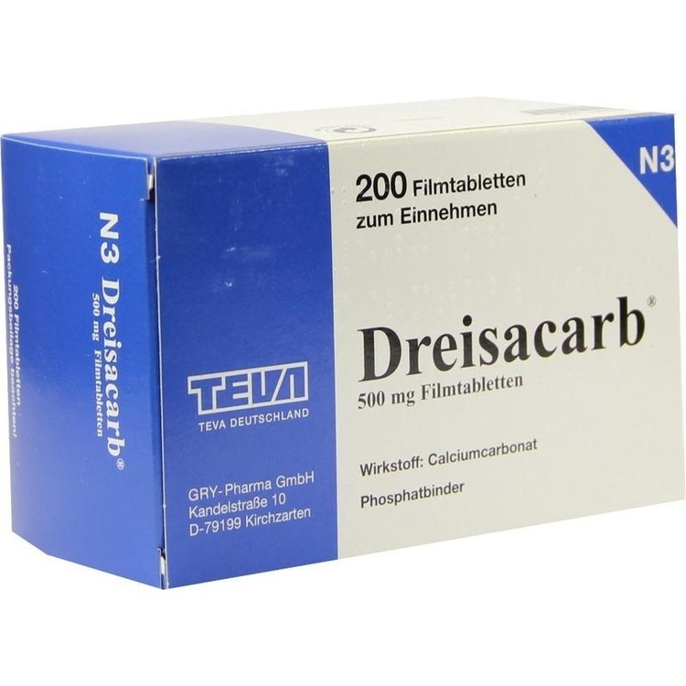 Abbildung Dreisacarb 500 mg Filmtabletten