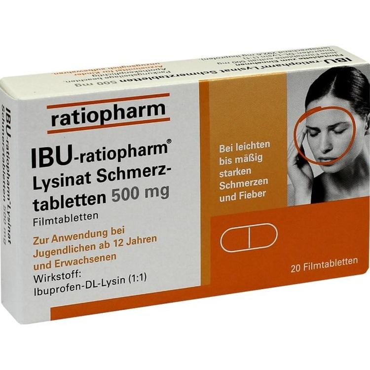 Abbildung IBU-ratiopharm Lysinat Schmerztabletten 500 mg