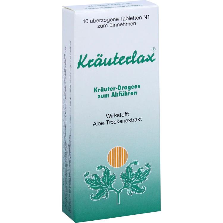 Abbildung Kräuterlax Dr. Henk 15 mg Kräuter-Drageés zum Abführen