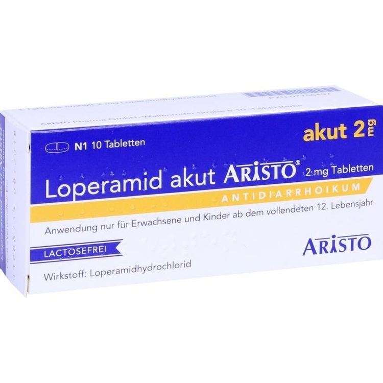 Abbildung Loperamid akut Aristo 2 mg Tabletten