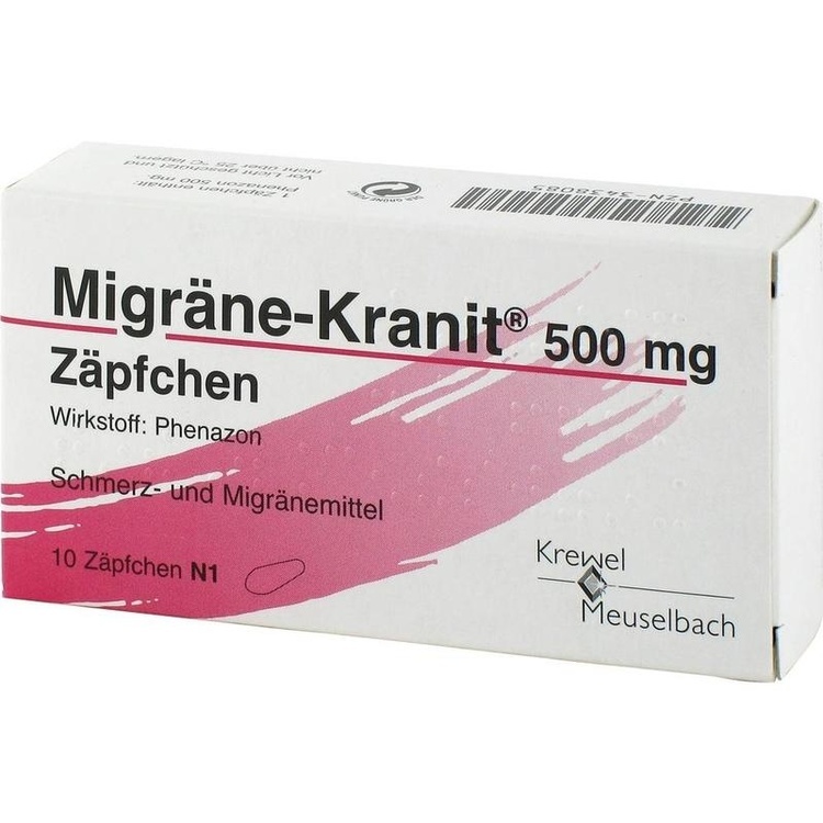 Abbildung Migräne-Kranit 500 mg Zäpfchen