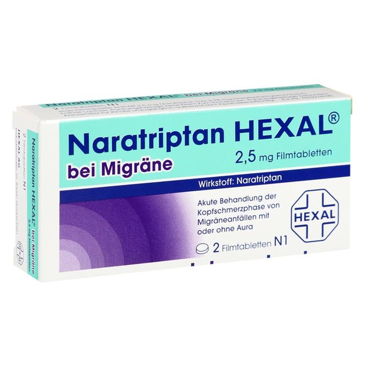 Abbildung Naratriptan HEXAL bei Migräne 2,5 mg Filmtabletten