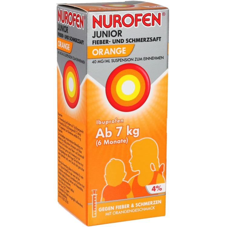 Abbildung Nurodon Junior Fieber- und Schmerzsaft Orange 40 mg/ml Suspension zum Einnehmen