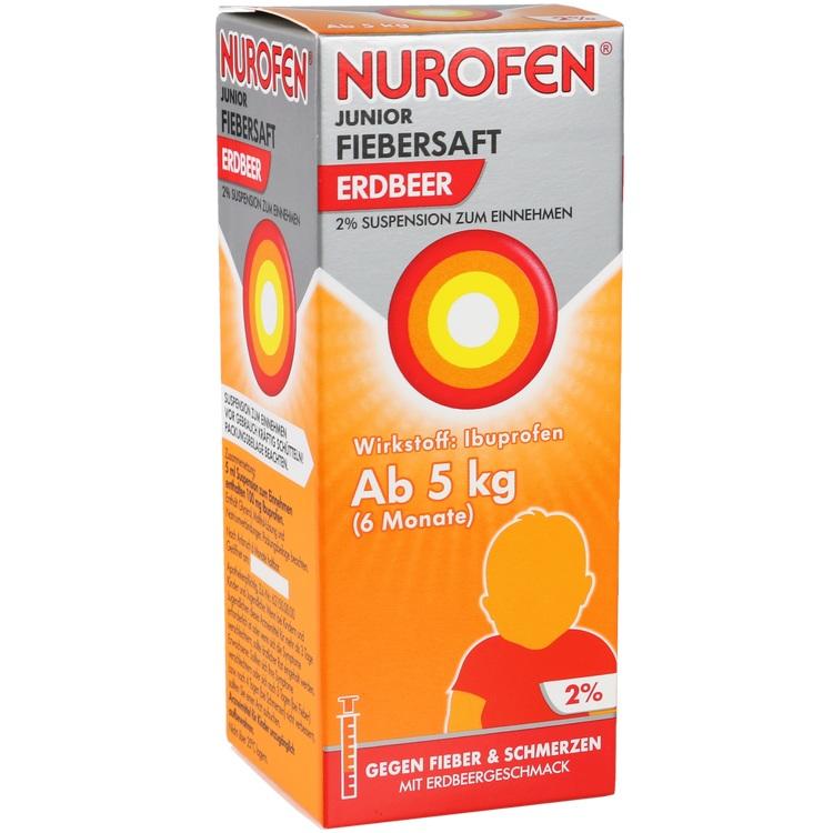 Abbildung Nurofen Junior Fiebersaft Erdbeer 4% Suspension zum Einnehmen