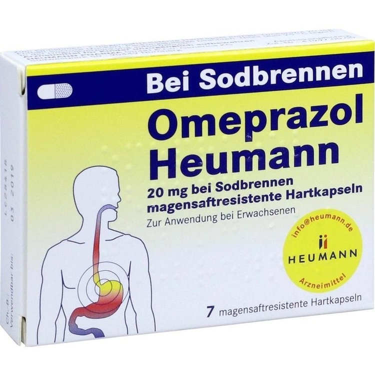 Abbildung Omeprazol Heumann 20 mg bei Sodbrennen magensaftresistente Hartkapseln