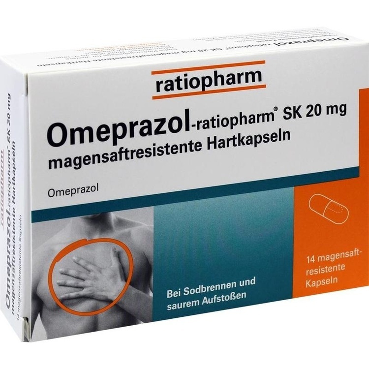 Abbildung Omeprazol-ratiopharm SK 20 mg magensaftresistente Hartkapseln