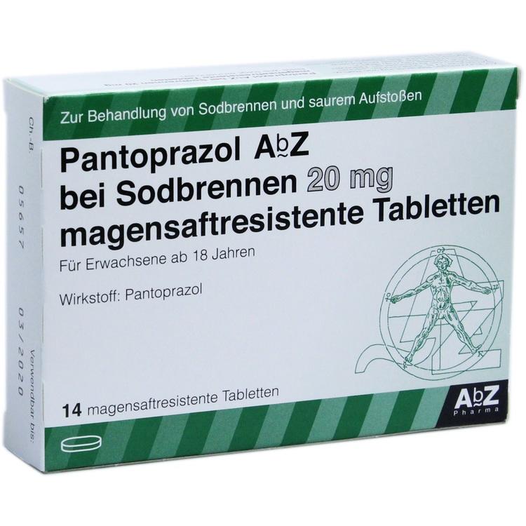 Abbildung Pantoprazol Aristo bei Sodbrennen 20 mg magensaftresistente Tabletten