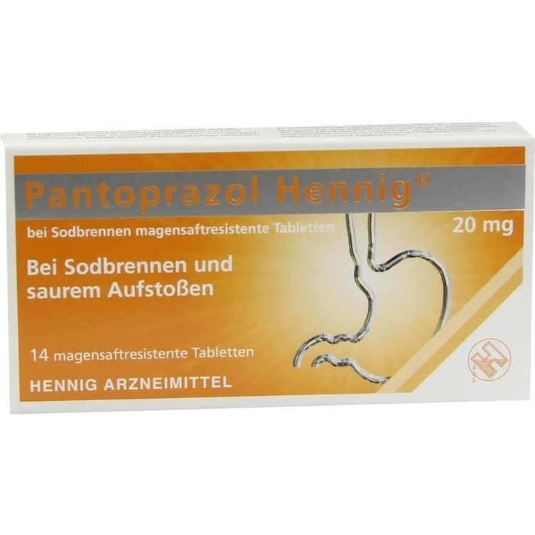 Abbildung Pantoprazol Hennig bei Sodbrennen 20 mg magensaftresistente Tabletten