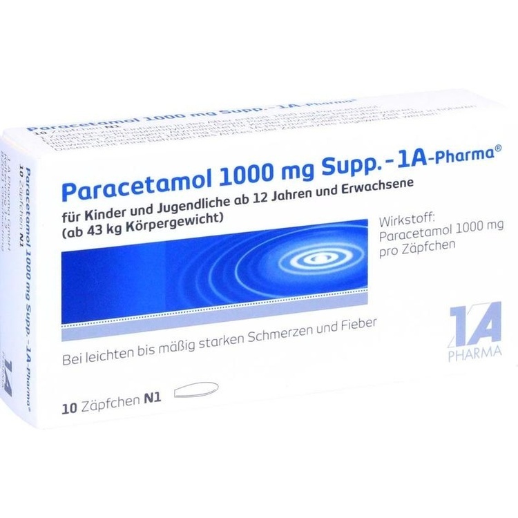 Abbildung Paracetamol 1000 Supp. - 1 A Pharma